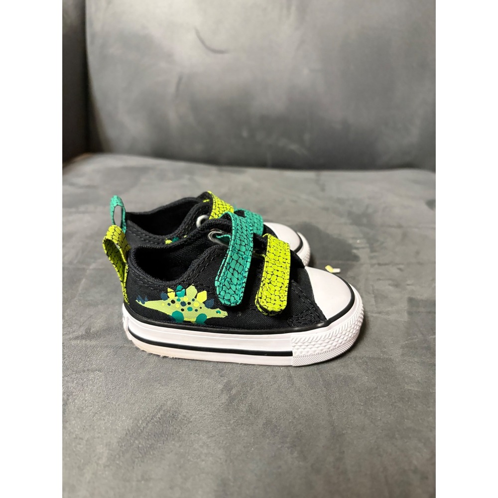 Converse Chuck Taylor All Star Dinosaur Black Green Toddler Shoes Size 2 A15900F